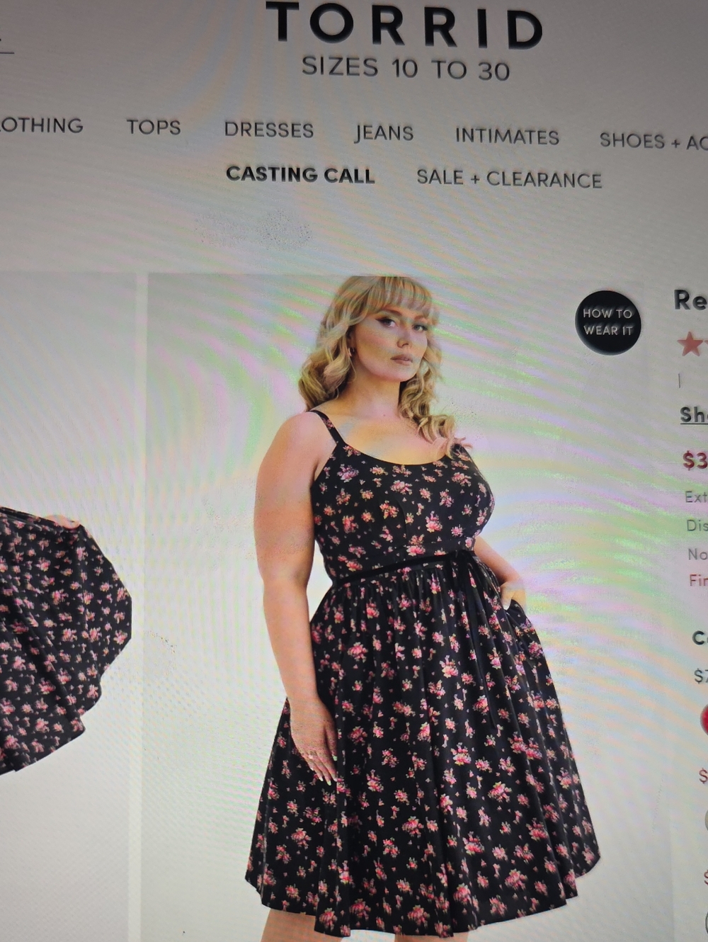 Torrid Retro Chic Belted Swing Floral Dress Size 1 - Picture 5 of 7